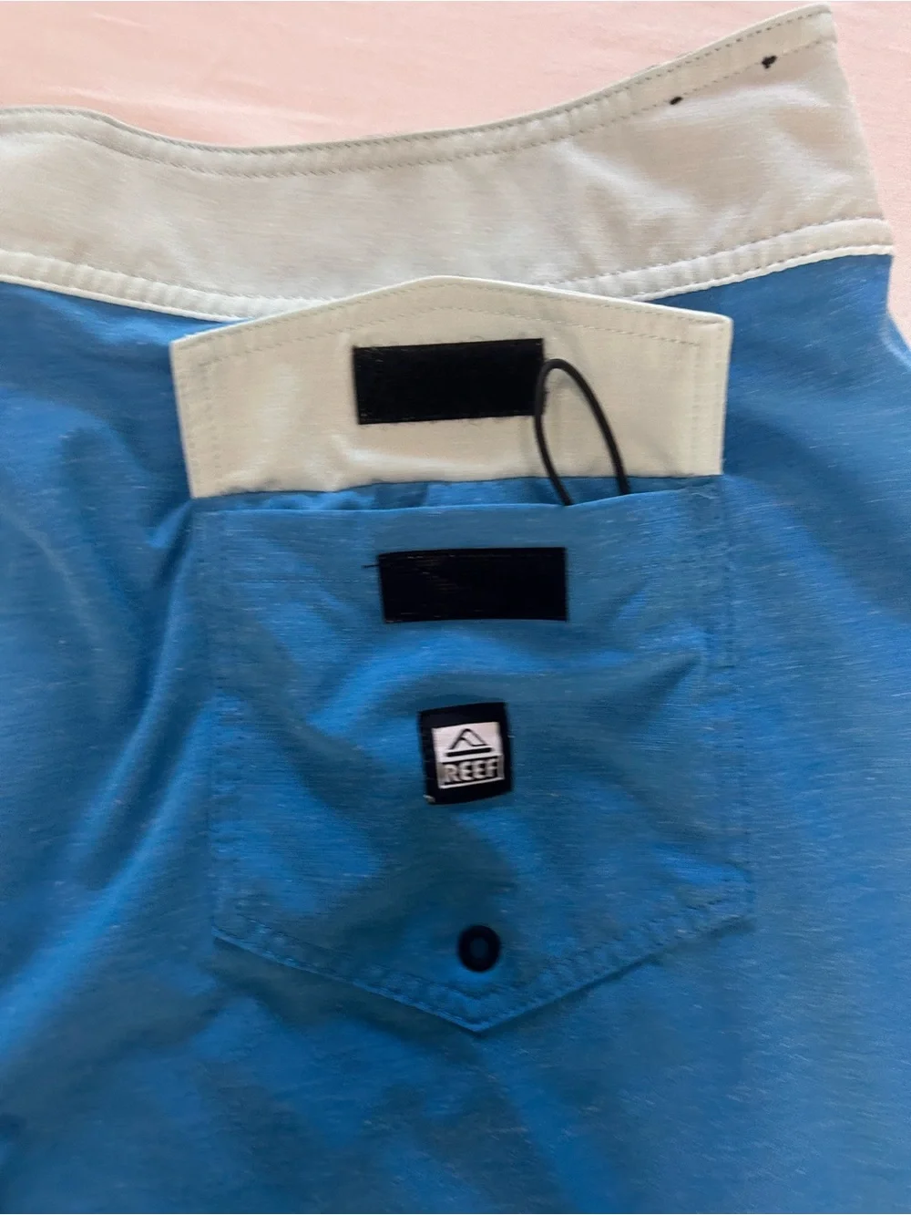 REEF Men’s Board Shorts Size 38 Blue Stretch Surf Swim Trunks
